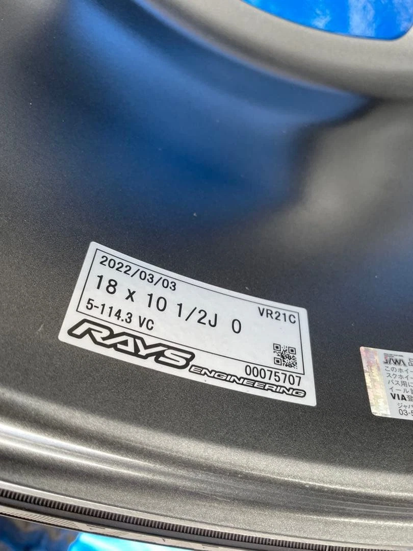 JDM RAYS VOLKRACING 21C 18 10.5j +15 +0 AD09 No Tires - Image 7