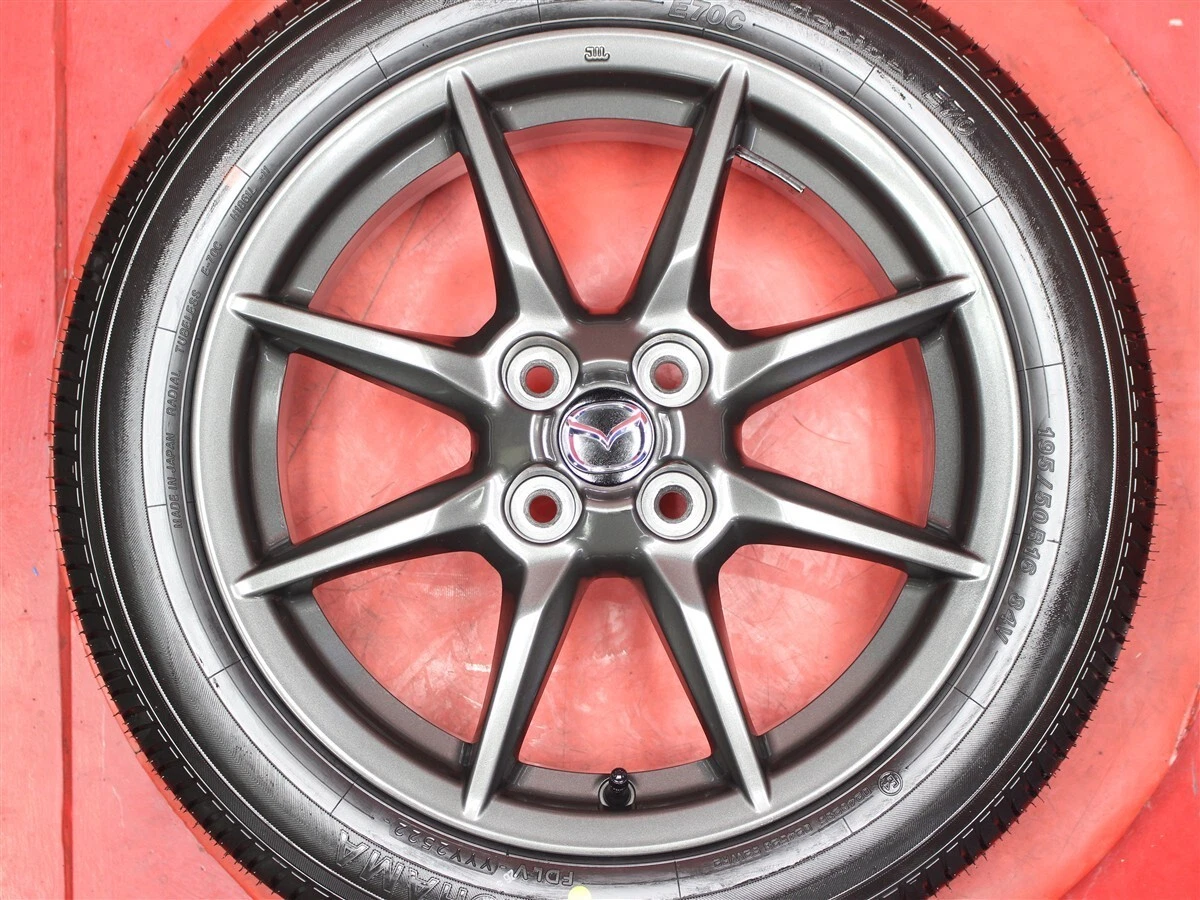 JDM Tires for the Roadster ND5RC: OEM 6.5J 16PCD100 4-lug +45 bolt pat No Tires - Image 4