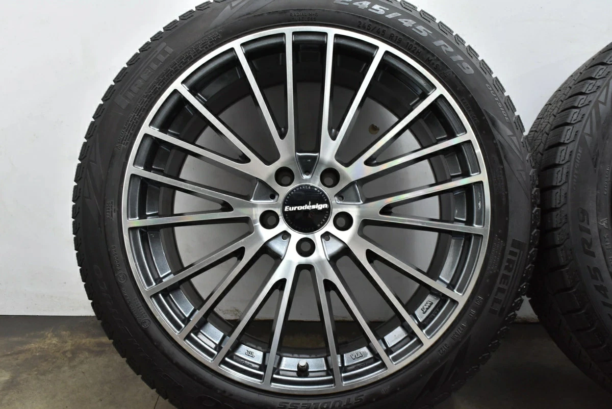 JDM Used Abe Shokai Wheel Set 4-Book Set 198.5J x 19 +33 PCD 112 245/4 No Tires - Image 6