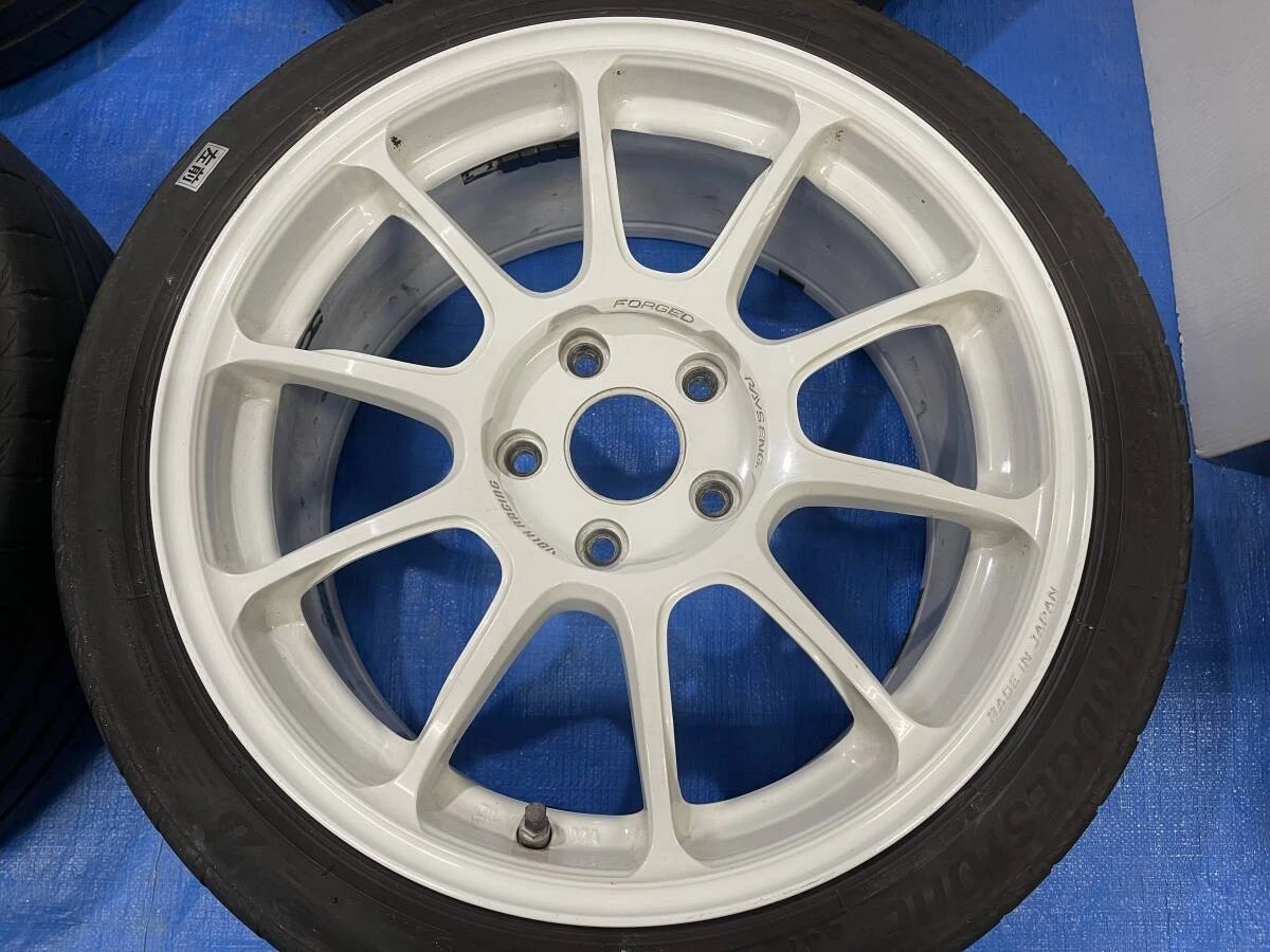 JDM Rare White ZE40 lightweight forging RAYS 17x8J +48 114.3/5BS 205/4 No Tires - Image 5
