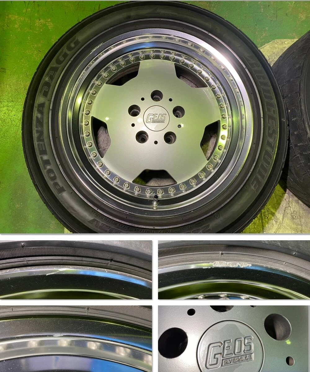 JDM Rare deep rim dish with Ribar side GEOS 168J +9 PCD114.3 5H RIVERS No Tires - Image 4