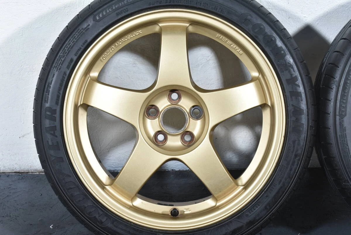 JDM Subaru STi genuine OP 17-inch wheels RAYS forged PCD100 7J +48 G No Tires - Image 2