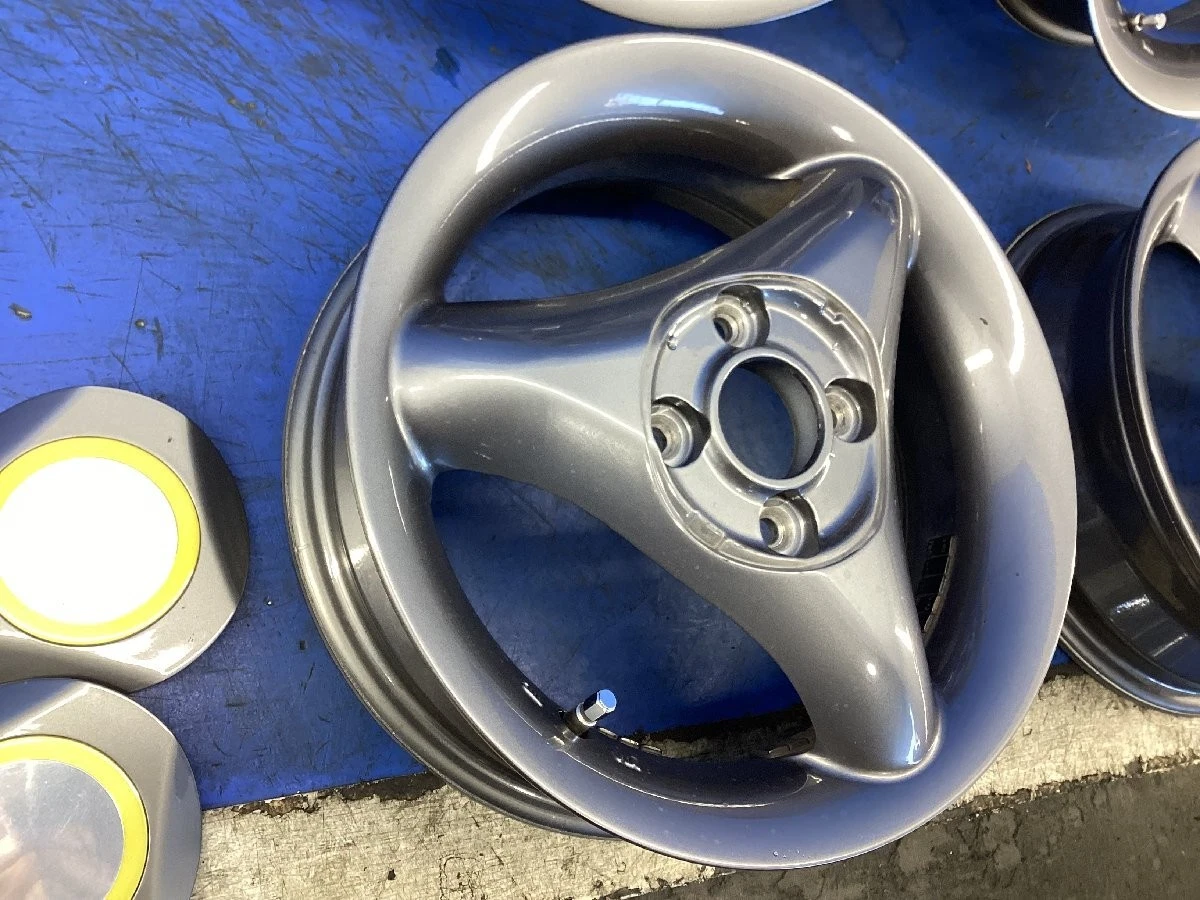 JDM WEDS 3-spoke wheels 14x4.5J+44 4-spoke set some scratches and bald No Tires - Image 8