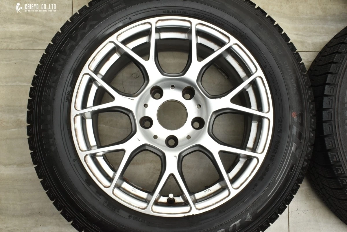 JDM Brilled Groove 14Book Spoke 16in 7J 33 PCD120 Dunlop Winter Maxx 0 No Tires - Image 3