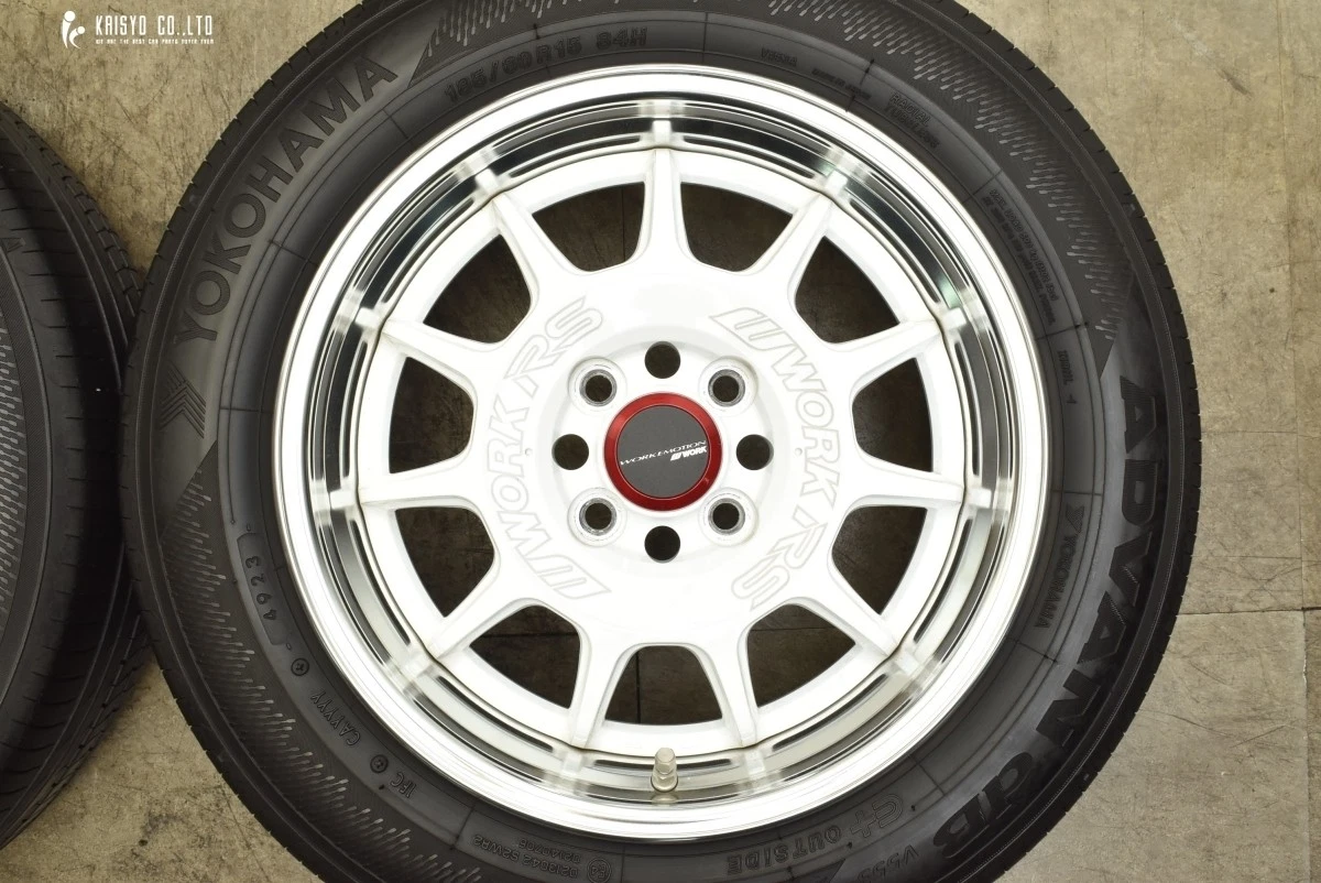 JDM WORK emotion RS11 15-inch 6.5J +42 PCD100 ADVAN dB 185/60R15 tires No Tires - Image 4
