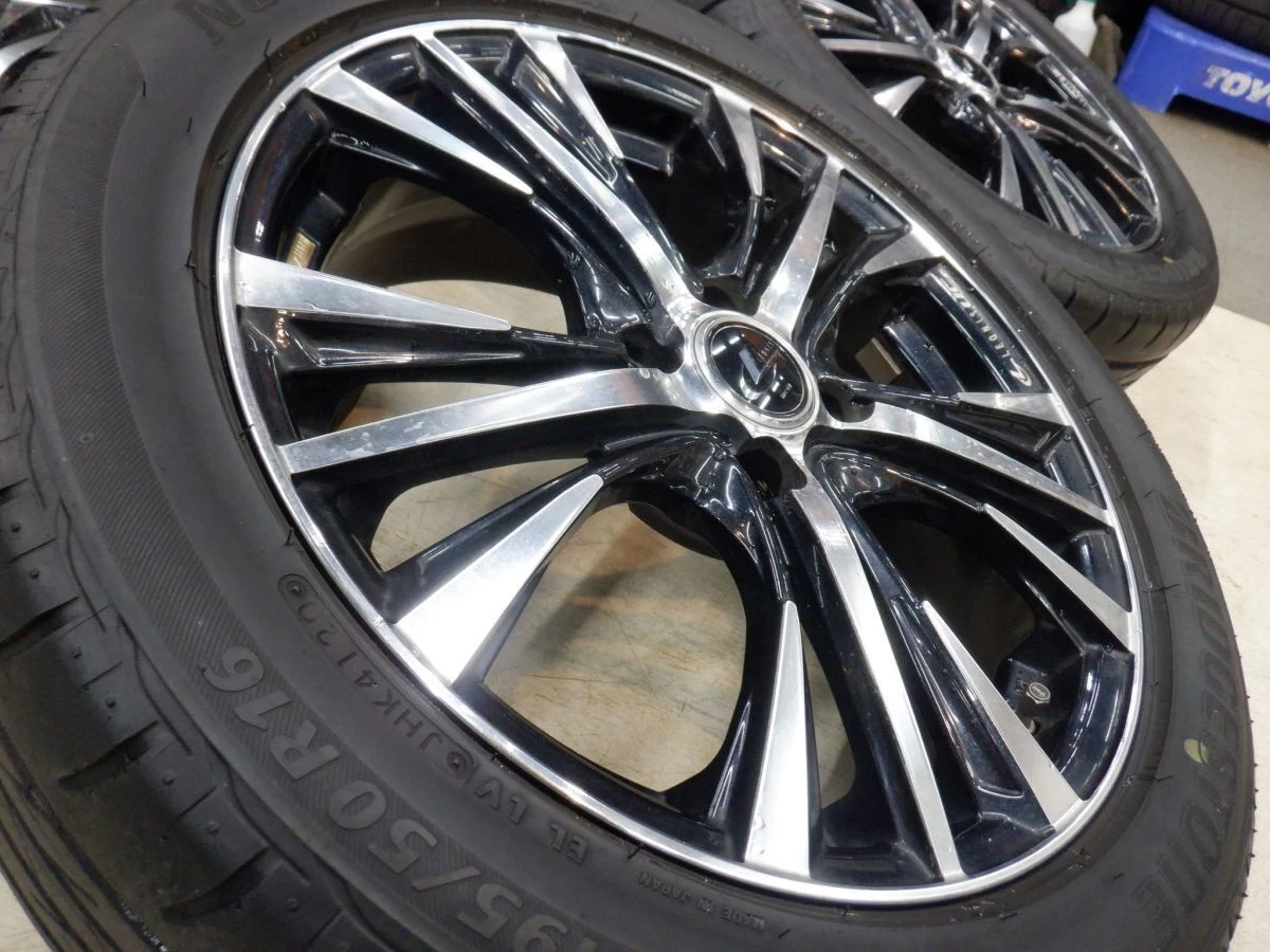 JDM S Black Polished Weds Leonis UC 16 4H100 6J+42 Bridgestone 195/50R No Tires - Image 6