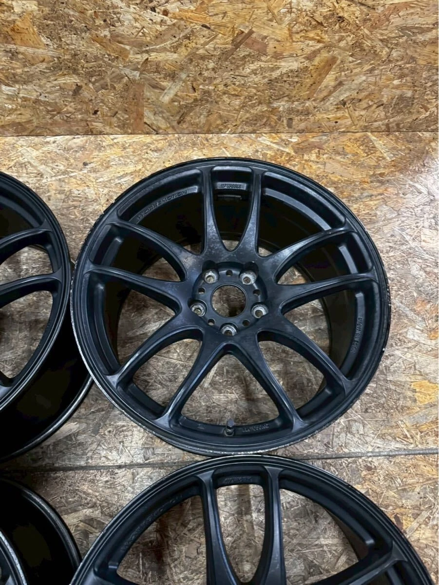 JDM Rare WORK emotion CR kiwami 188.5J+38 9.5J+38 PCD114.3 5-hole 5H S No Tires - Image 4