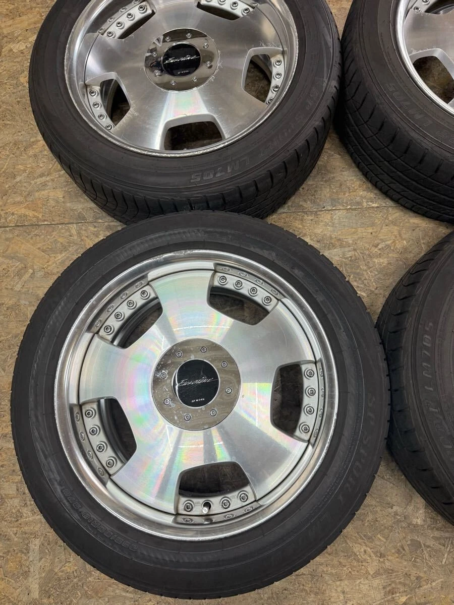 JDM Rare WORK Euroline DH 188.5J+45 PCD114.3 5-hole 5H Euroline deep r No Tires - Image 2