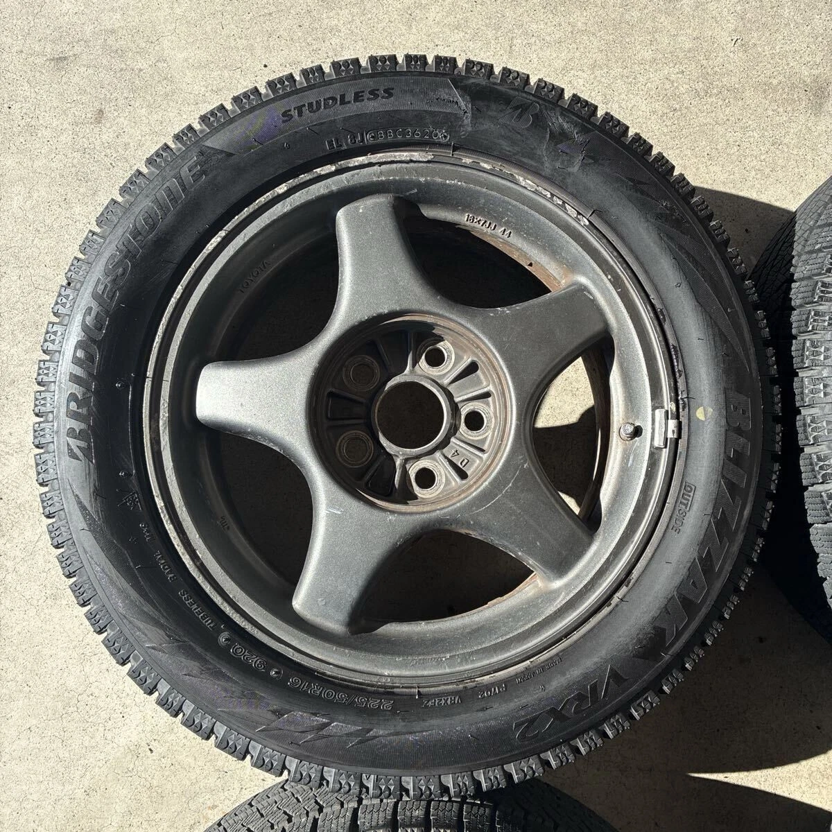 JDM 225/50R16 Rare Item 70 Supra Genuine Toyota Bridgestone VRX2 Supra No Tires - Image 5