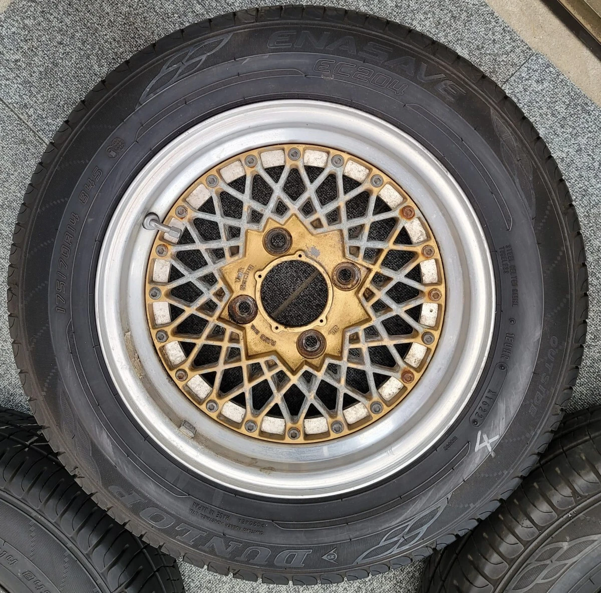 JDM Superb RAYS VOLK RACING 146J 4-lug PCD114.3 +14 DUNLOP/dunlop/EC20 No Tires - Image 5