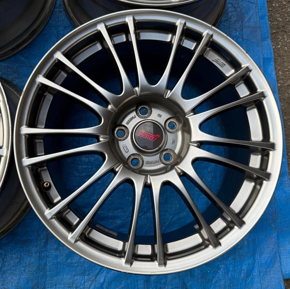 JDM Forging Subaru STI Genuine Option BBS RV739 18 8.5J +55 GVB GVF GR No Tires - Image 2