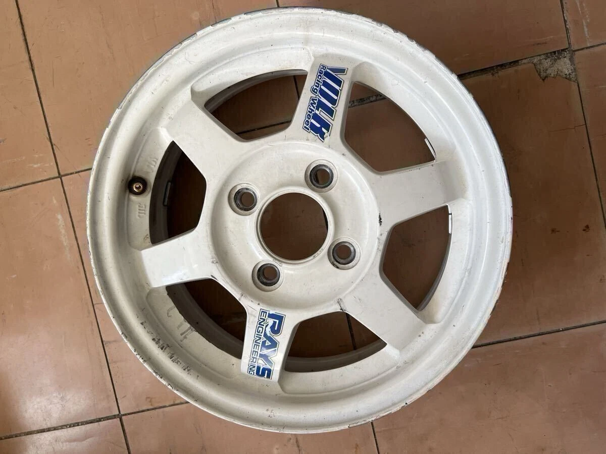 JDM Rare TE37 132Book Set 5j +45 pcd100 4h 4-lug white RAYS VOLK Racin No Tires - Image 5