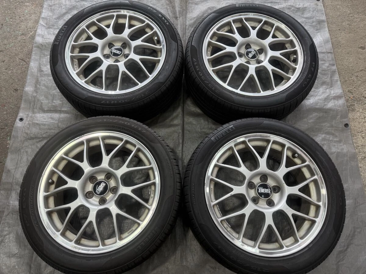 JDM Rare forged Subaru genuine BBS 17x7j+55 PCD100 Pirelli P7 EVO 215/ No Tires