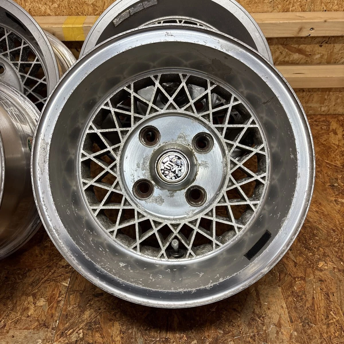 JDM Rare deep rims ENKEI mesh 13x7J+2 114.3/4 bolt pattern for older c No Tires - Image 4