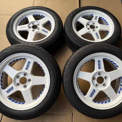 JDM Wheel and tire set of 4 RAYS VOLK RACING VR TE37 167.0JJ+48 PCD100 No Tires