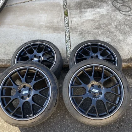 JDM BBS 20 Wheels 4-Piece Set German Satin Black 8.5J BBS No Tires