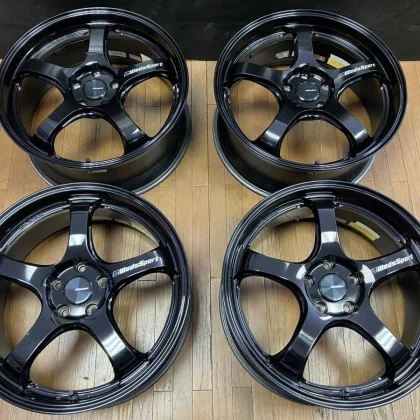 JDM Pre-finished Weds Sport RN-05M 19PCD114.3 5H 8J+45 Gloss Black whe No Tires