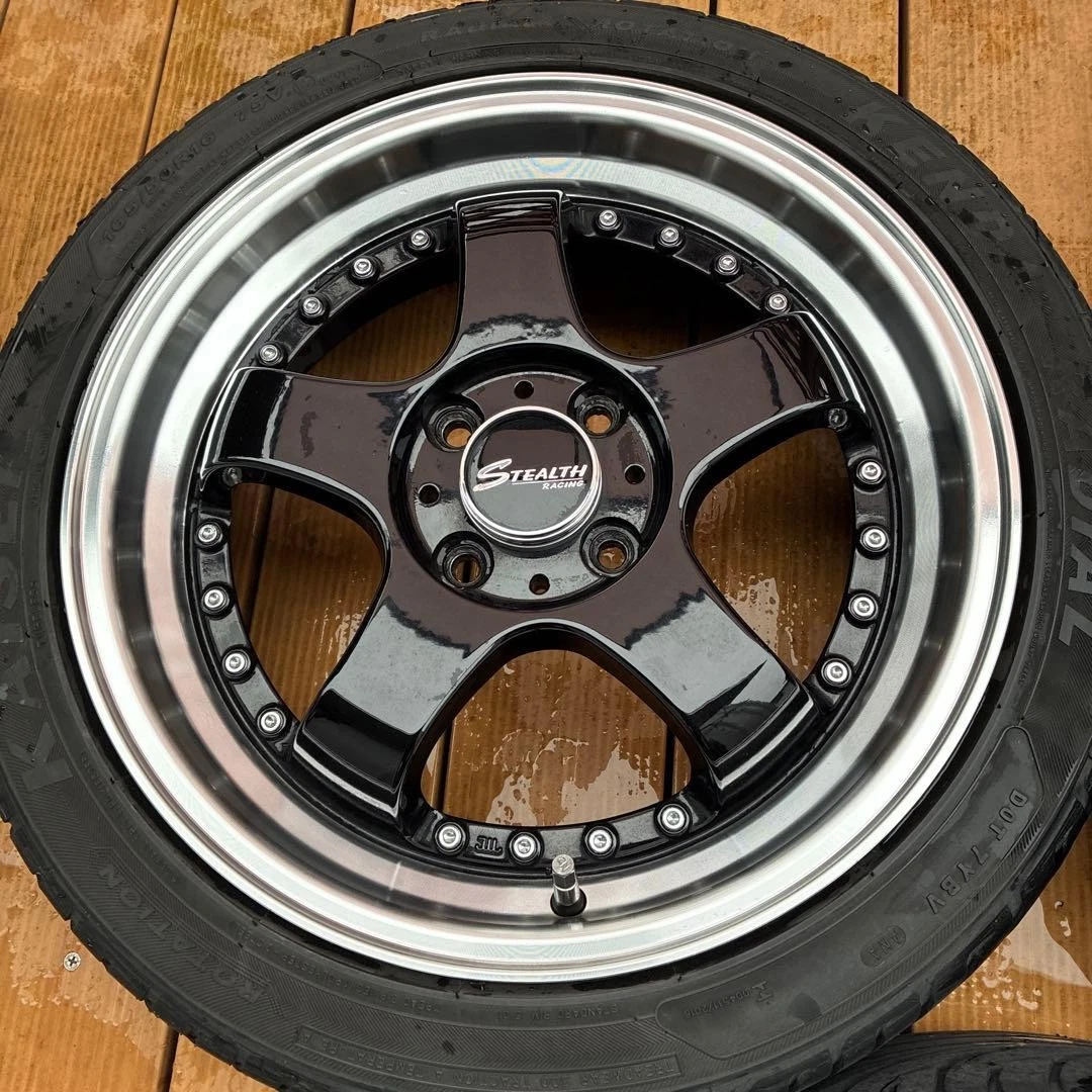 JDM STEALTH Racing 16 black wheel set No Tires - Image 3
