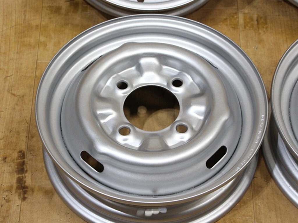 JDM B591 Old Car Rare Nissan Iron Wheels 12X3.5J+35 PCD114.3 80mm Hub No Tires - Image 4
