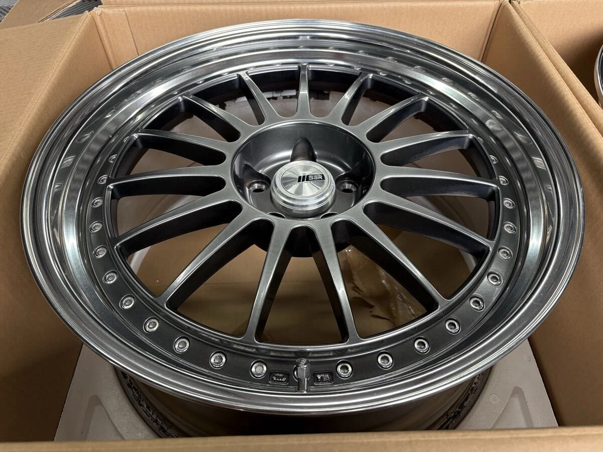 JDM TANABE SSR Professor TF1 209J+29/+24 PCD114.3 Titanium Silver whee No Tires - Image 3