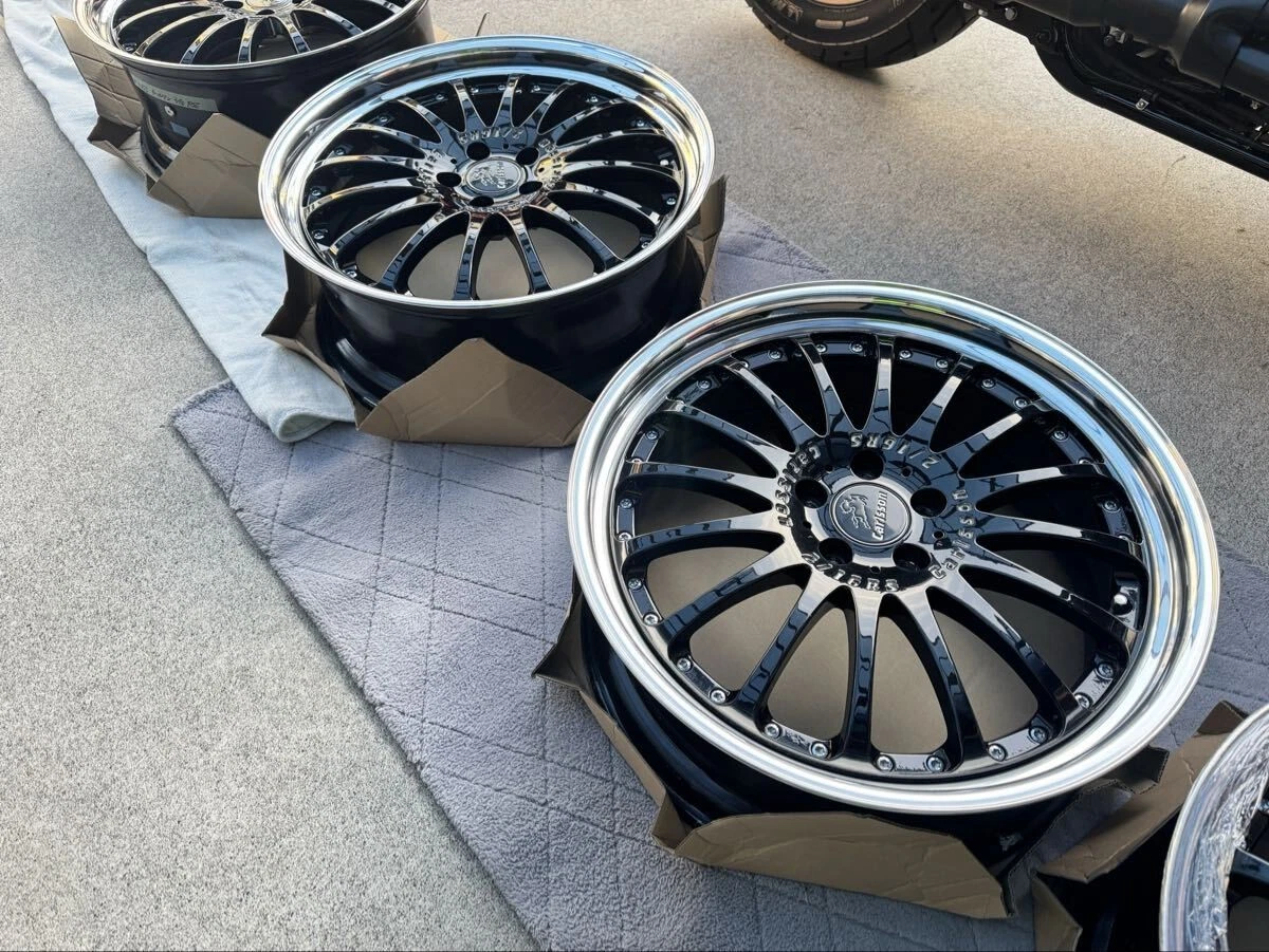 JDM Carlsson 2/16 RS 21-inch x 8.5j +38 PCD114 deep rim black x black No Tires - Image 3