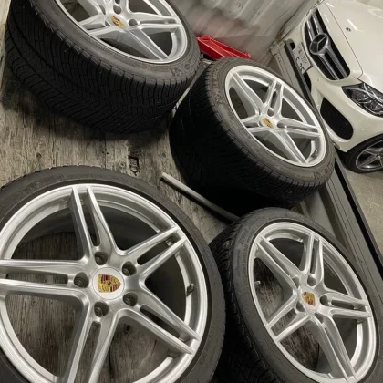JDM 991 Porsche Carrera 4S genuine 19 wheel set with Michelin snow tir No Tires