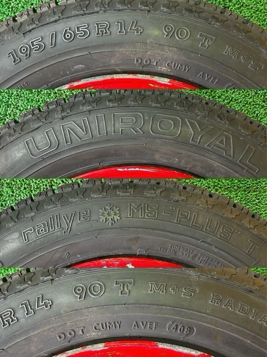 JDM 195/65R14 90T M+S UNIROYAL rallye MS-PLUS T BR146.0J +40 PCD:1004H No Tires - Image 7