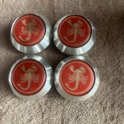 JDM C180-13 Clean ABARTH abarth genuine aluminum wheel center caps 4 p No Tires