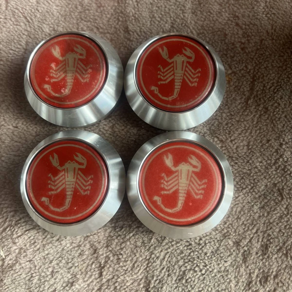 JDM C180-13 Clean ABARTH abarth genuine aluminum wheel center caps 4 p No Tires