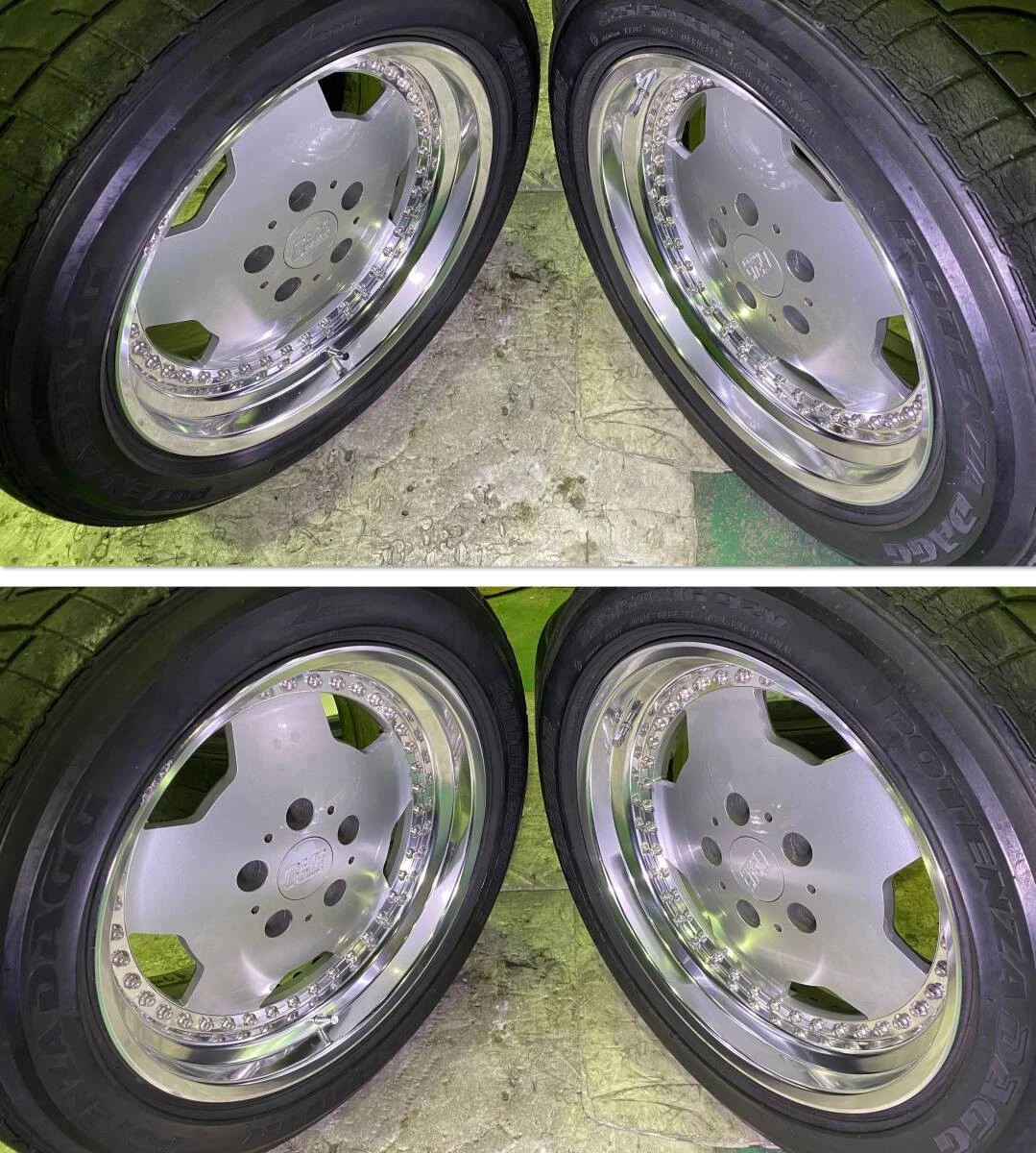 JDM Rare deep rim dish with Ribar side GEOS 168J +9 PCD114.3 5H RIVERS No Tires - Image 7