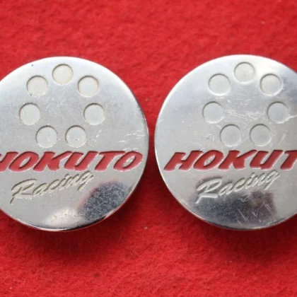 JDM 2 HOKUTO Racing Aftermarket Used Wheel Center Caps Center Covers E No Tires