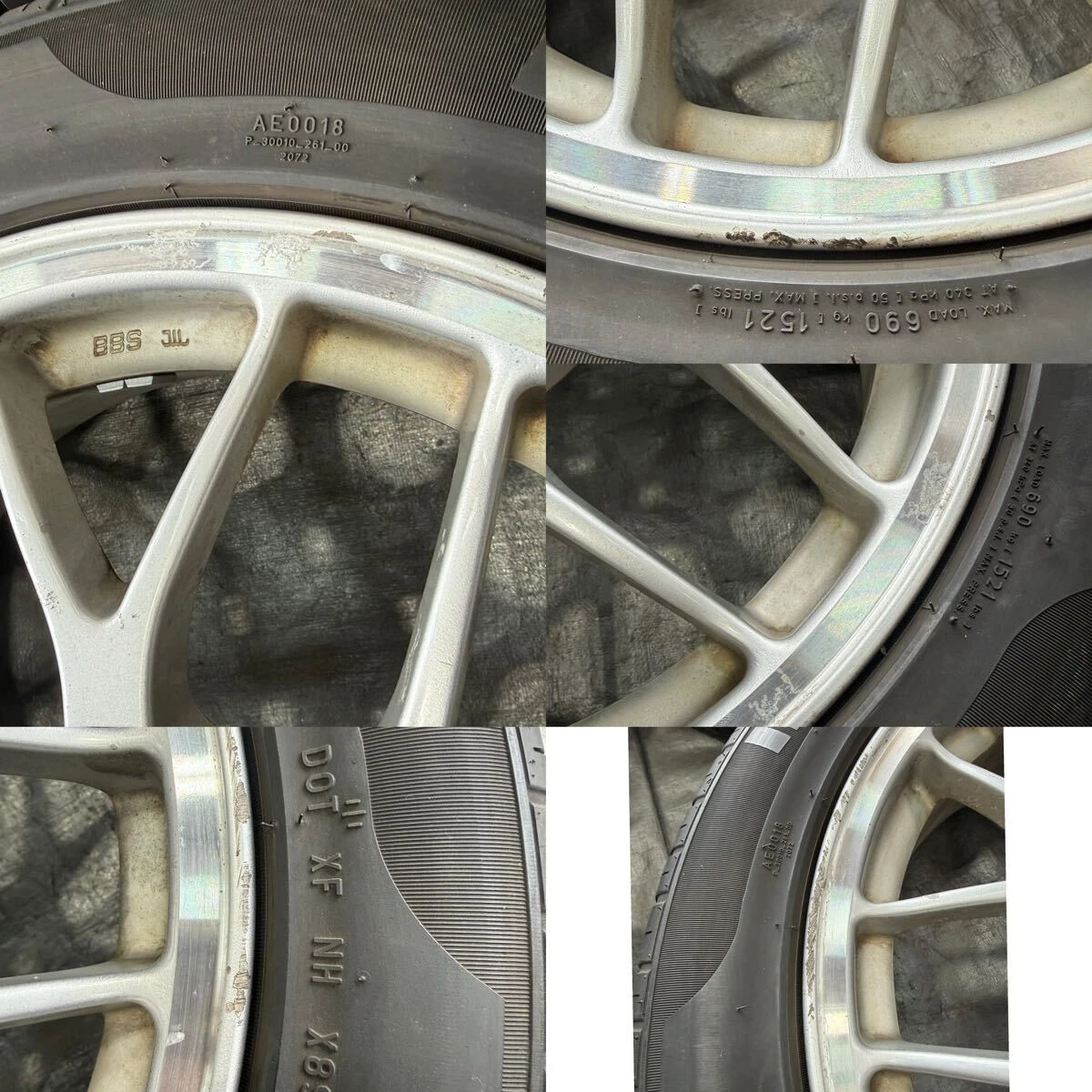 JDM Rare forged Subaru genuine BBS 17x7j+55 PCD100 Pirelli P7 EVO 215/ No Tires - Image 7