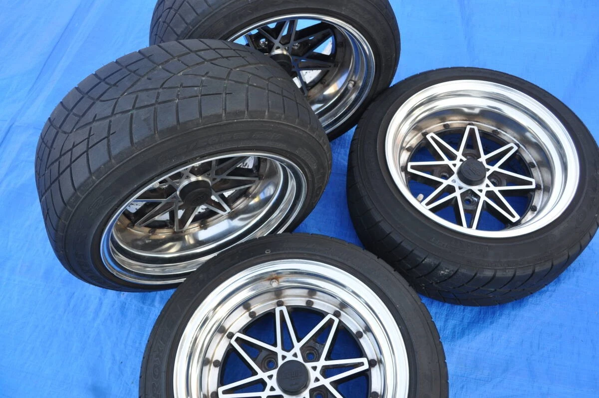 JDM WORK EQUIP03 4Wheels no tires 15x8.5-12 4x114.3 AE86 - Image 9