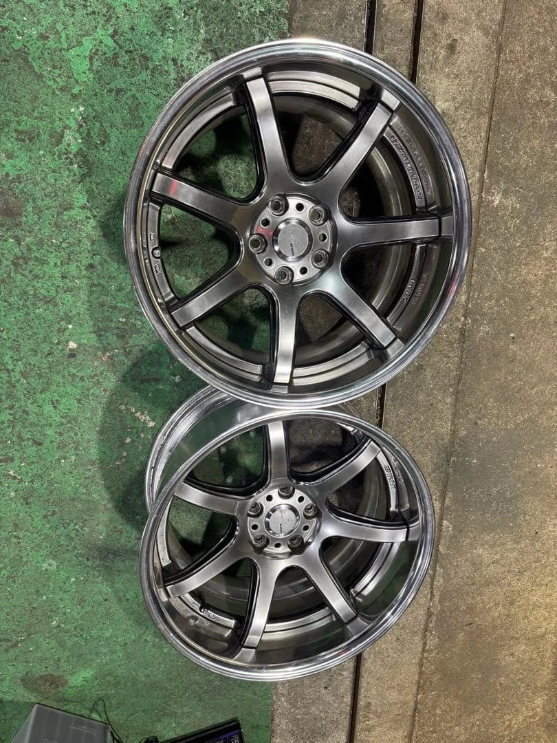 JDM work t7r2p 18 inch 10J No Tires - Image 5