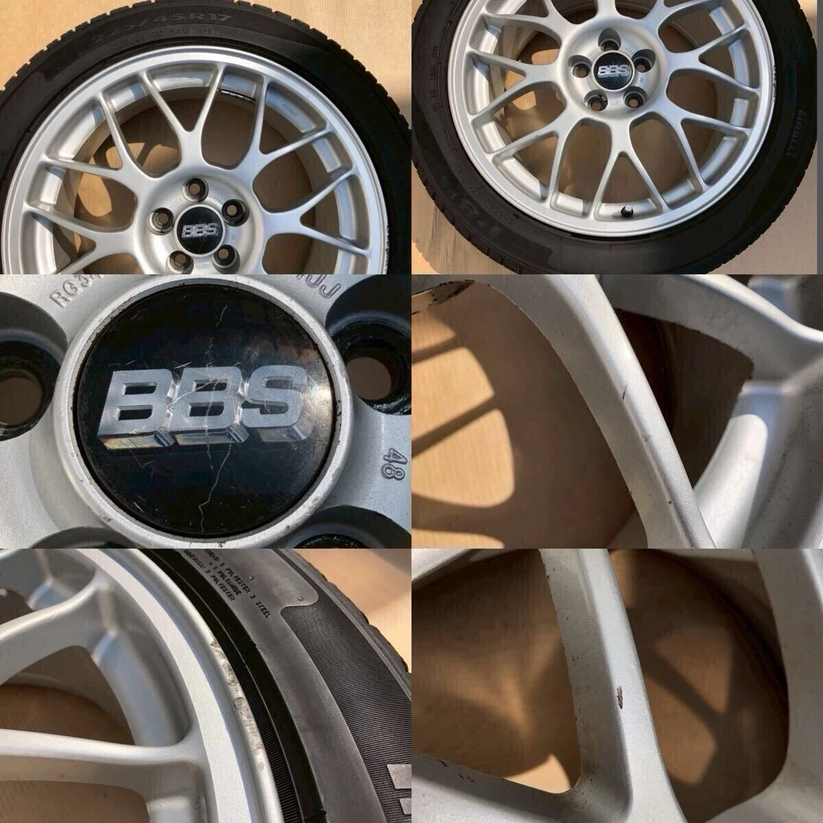 JDM Tube i250649-36 Rare Item Subaru Genuine BBS RG345 Aluminum Wheels No Tires - Image 8