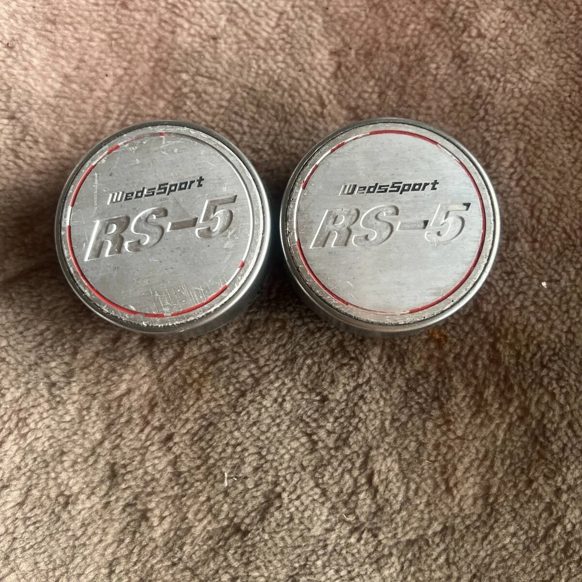 JDM C180-12WEDS SPORT Wedssports RS-5 Aluminum Wheel Center Caps Used No Tires - Image 2