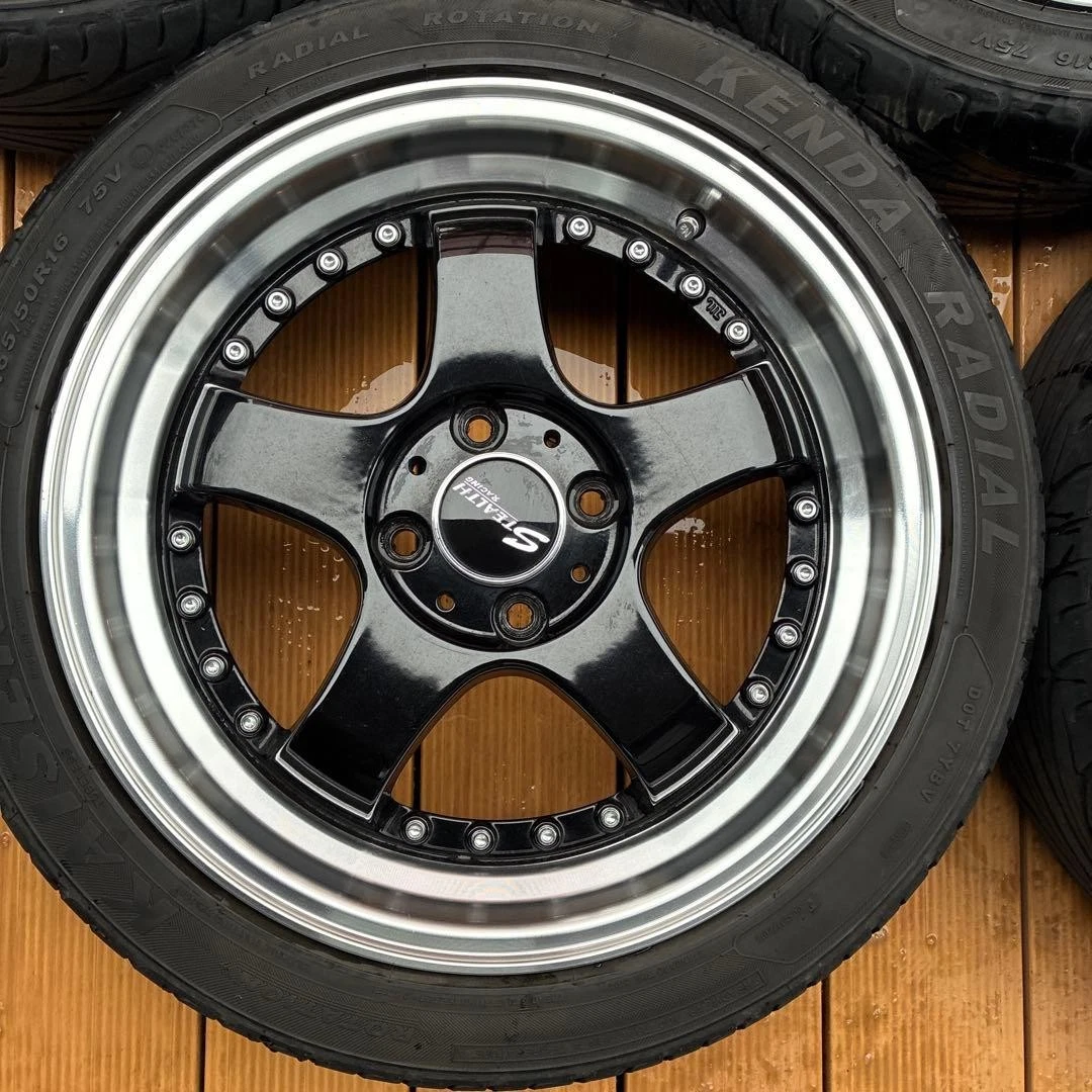 JDM STEALTH Racing 16 black wheel set No Tires - Image 4