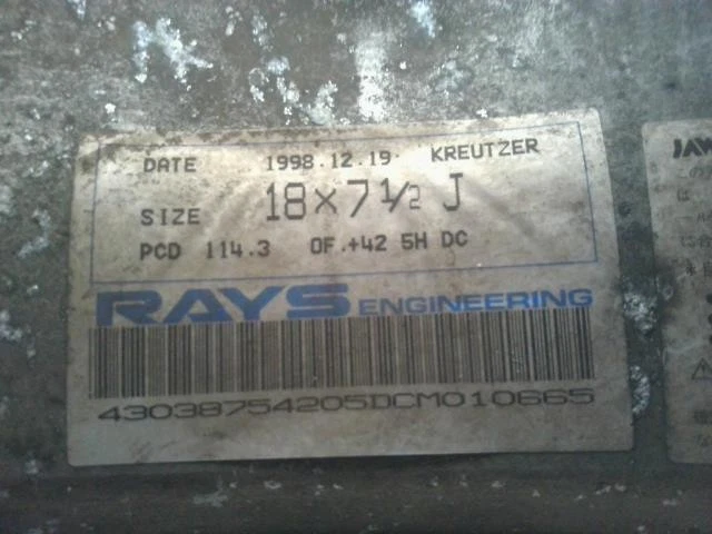 JDM 2506241 RAYS KREUTZER Aluminum Wheels 187.5J+42 8J+36 5-lug PCD:11 No Tires - Image 9