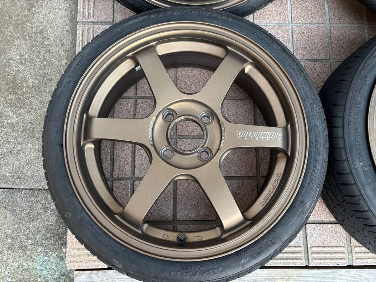 JDM RAYS TE37 SONIC 16-inch 6J +42 4H PCD100 165-45-16 4-wheel RAYS No Tires - Image 4