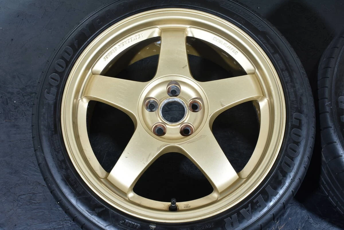 JDM Subaru STi genuine OP 17-inch wheels RAYS forged PCD100 7J +48 G No Tires - Image 4