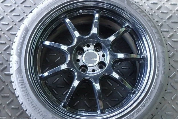 JDM WORK EMOTION D9R BLACK tires with Bridgestone VRX3 205/45R17 tires No Tires - Image 5
