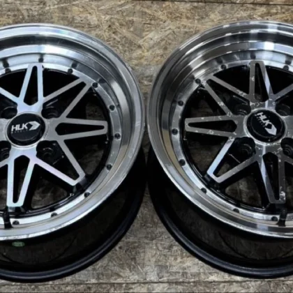 JDM Rare HLK WHEELS 158J+25 PCD100 4-hole 4H deep rims Equip for Civic No Tires