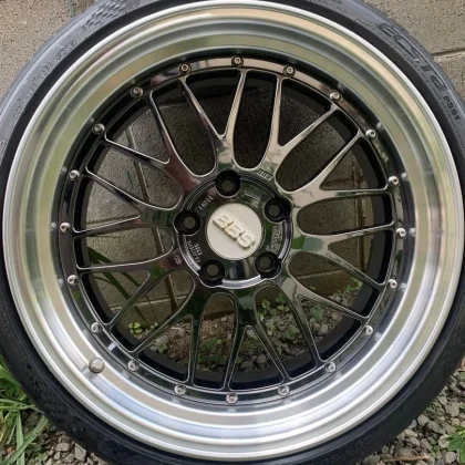 JDM Rare BBS LM 19 Limited Color Black Mirror BMW LS 4Book No Tires