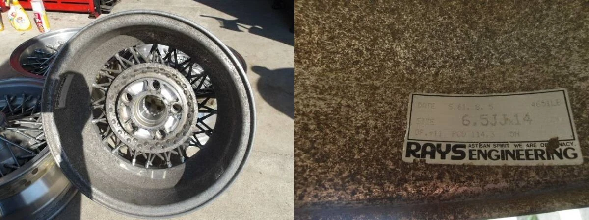 JDM Repair Base VOLK Wire Mesh PCD114.3 6.5J ET11 Old Car No Tires - Image 10