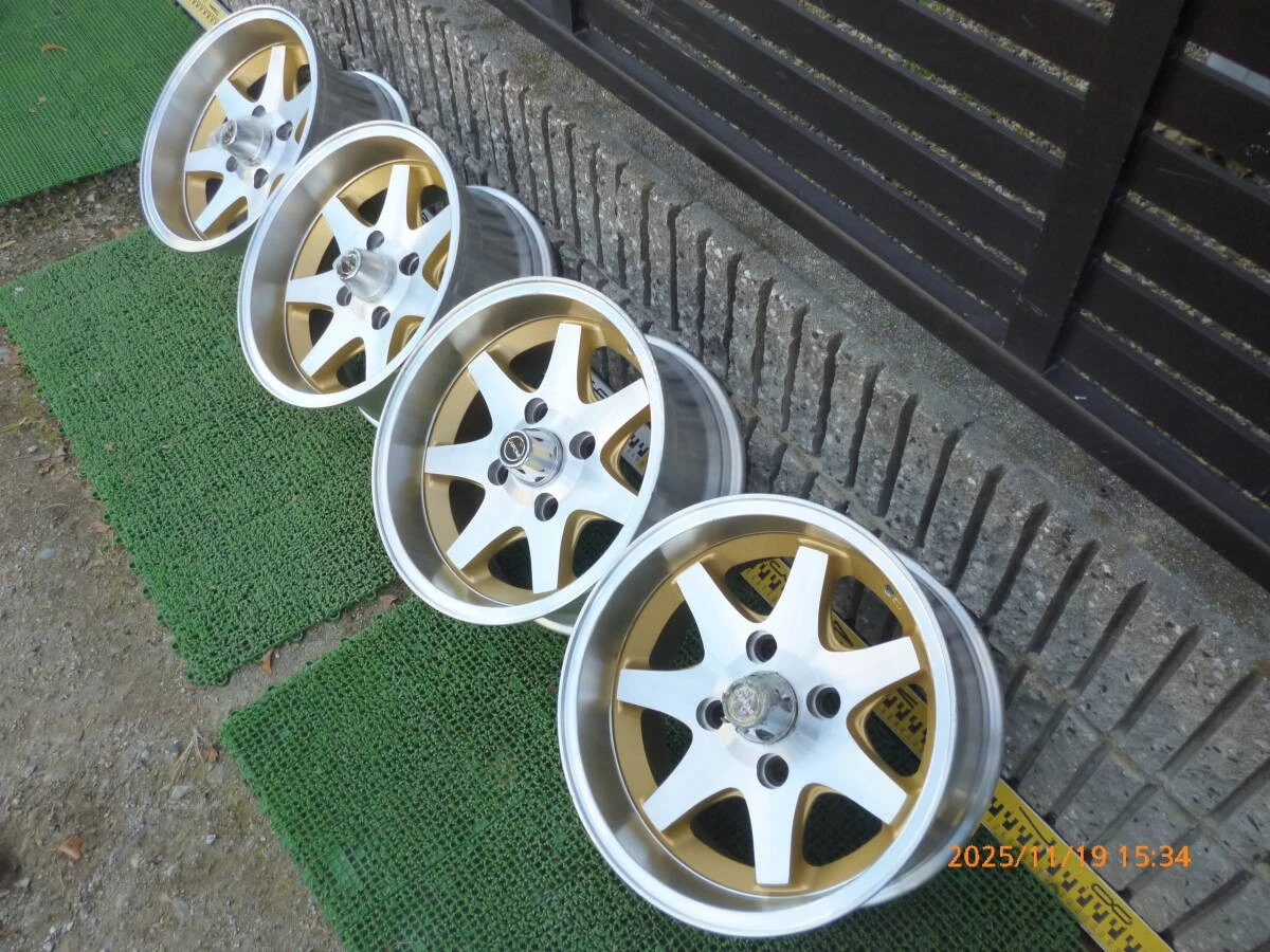 JDM CAPONE 7-Bx14 14x7J 114.3 4-hole 4-Book deep rim 4-Individual old No Tires - Image 2