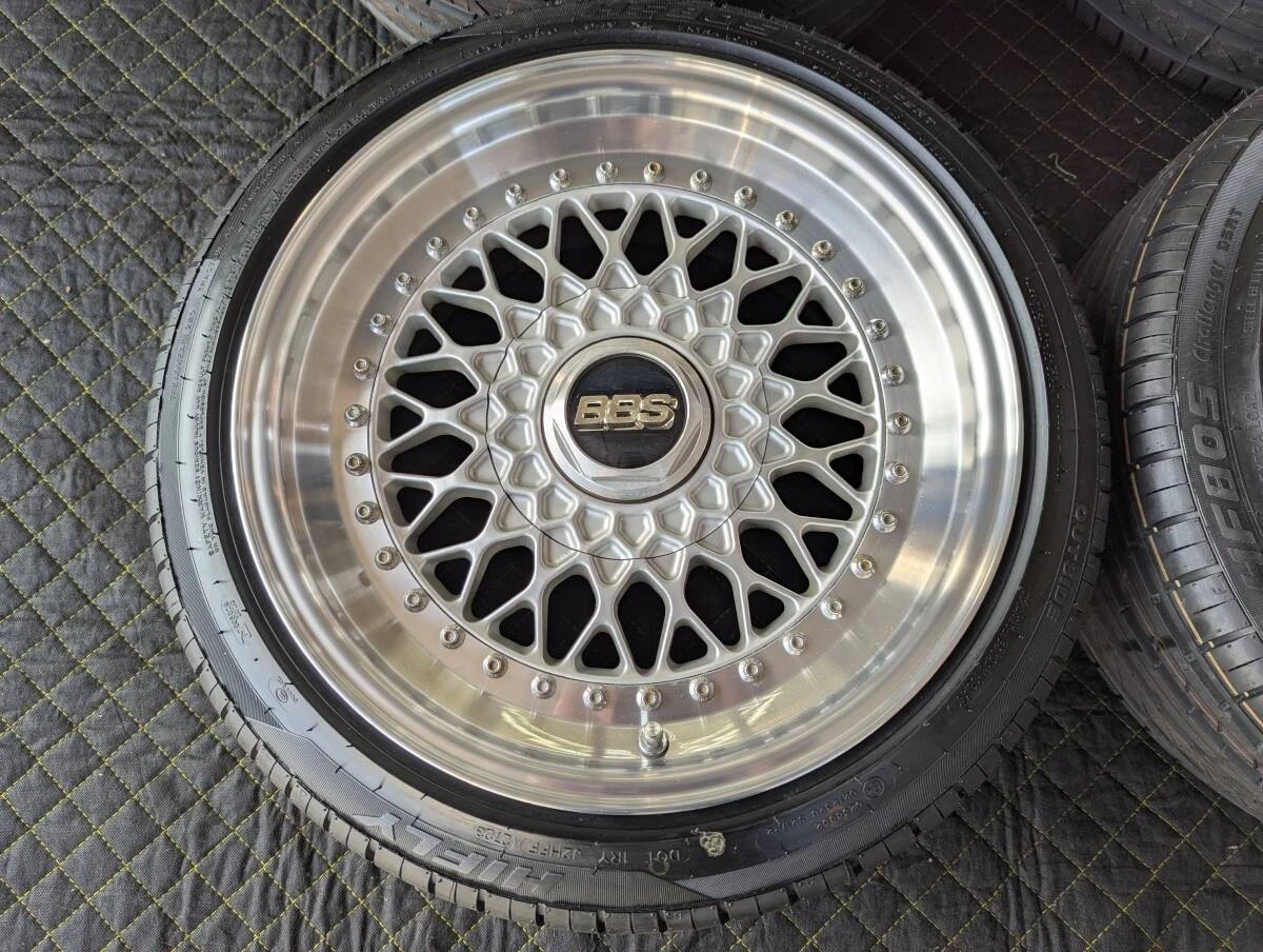 JDM Rare BBS RS040 16x8J+24/8.5J+18 4H PCD114.3 rebarreled and polishe No Tires - Image 2