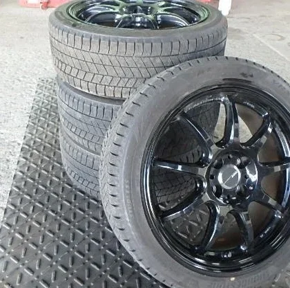 JDM WORK EMOTION D9R BLACK tires with Bridgestone VRX3 205/45R17 tires No Tires