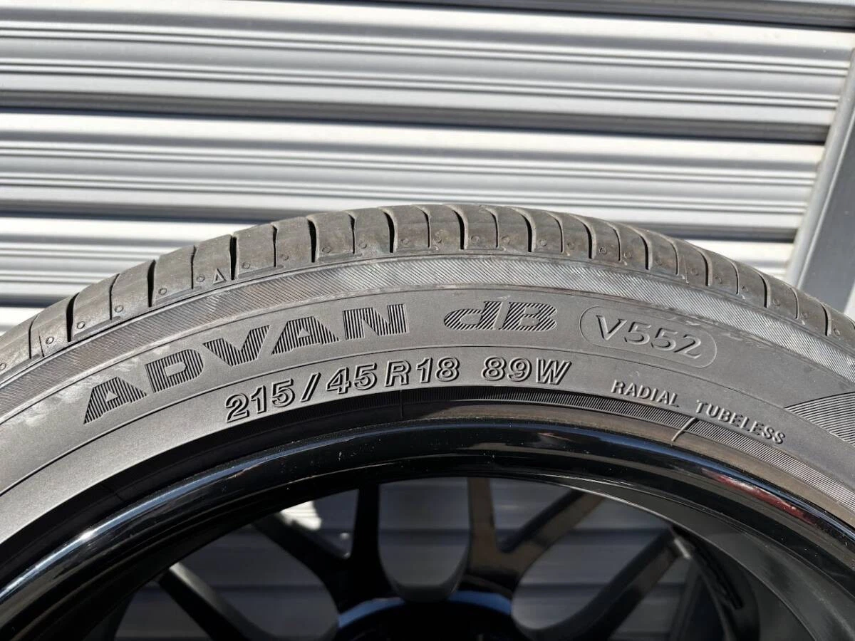 JDM BBS RG-R 8J 9J 4-wheel set no scratches ADVAN db V552 tires 215/45 No Tires - Image 8