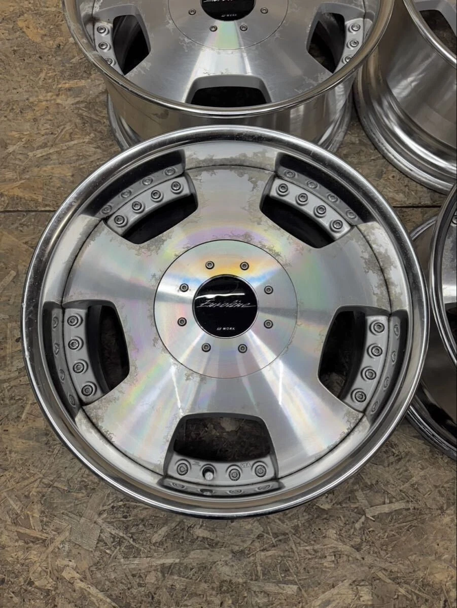 JDM Rare WORK Euroline DH 188.5J+25 9J+25 PCD139.7 6-hole 6H deep rim No Tires - Image 2