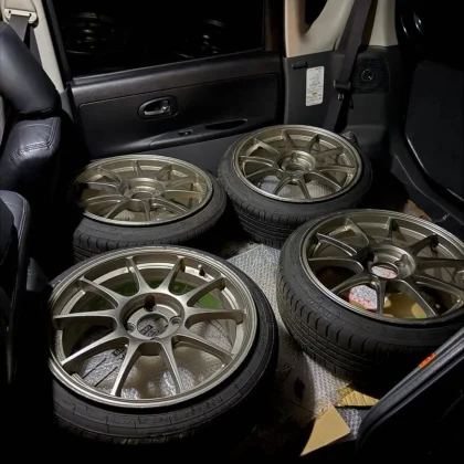 JDM WedsSport TC105N 4-Book tire set just assembled. Aqua No Tires